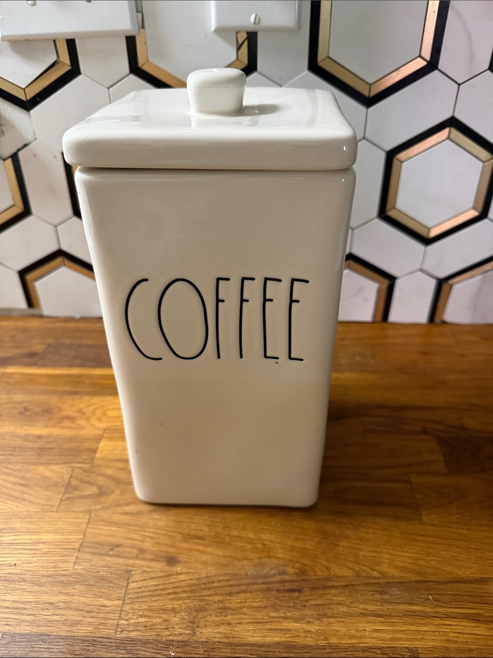 Rae Dunn Coffee Canister - White